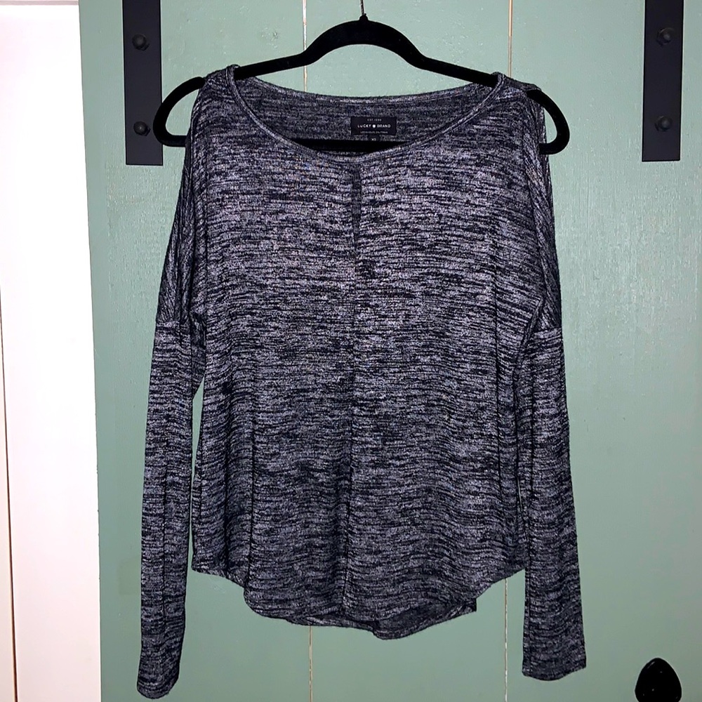 Lucky Brand Women's Cold Shoulder Keyhole Top.